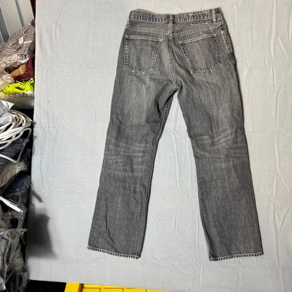 Abercrombie & Fitch Mens Straight Leg Faded Grey Button Fly Jeans 31x30 - Picture 2 of 7